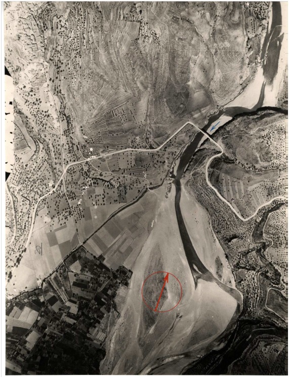 Imatge aèria del pont de El Grado sobre el río Cinca