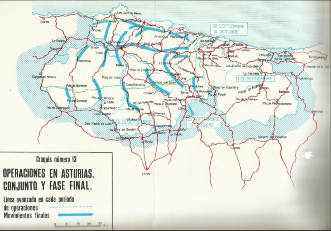 Mapa de les Operacions en Asturies
